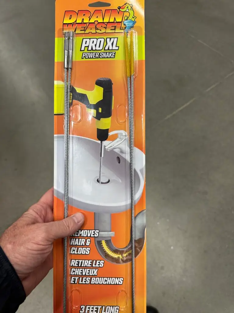 Drain Weasel Pro XL drain cleaning tool used for deeper bathroom hair clogs
