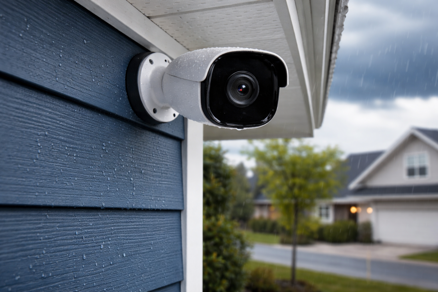 Example of exterior home security camera installation in Toronto