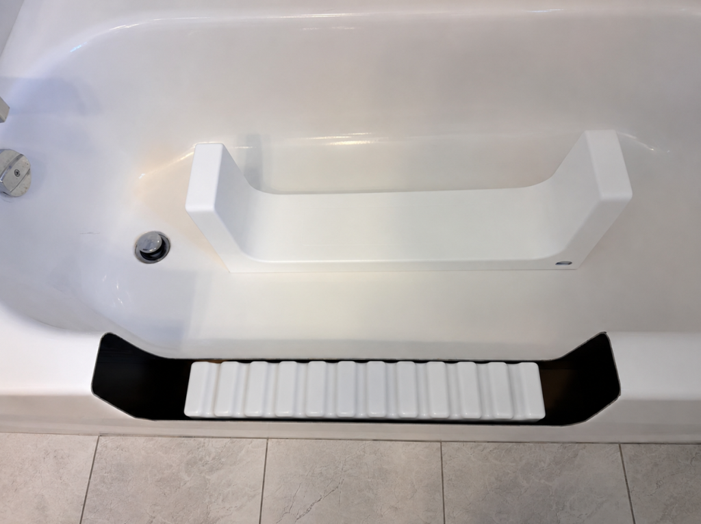 Finished steel bathtub cutout with reinforced framing and waterproof installation in Toronto